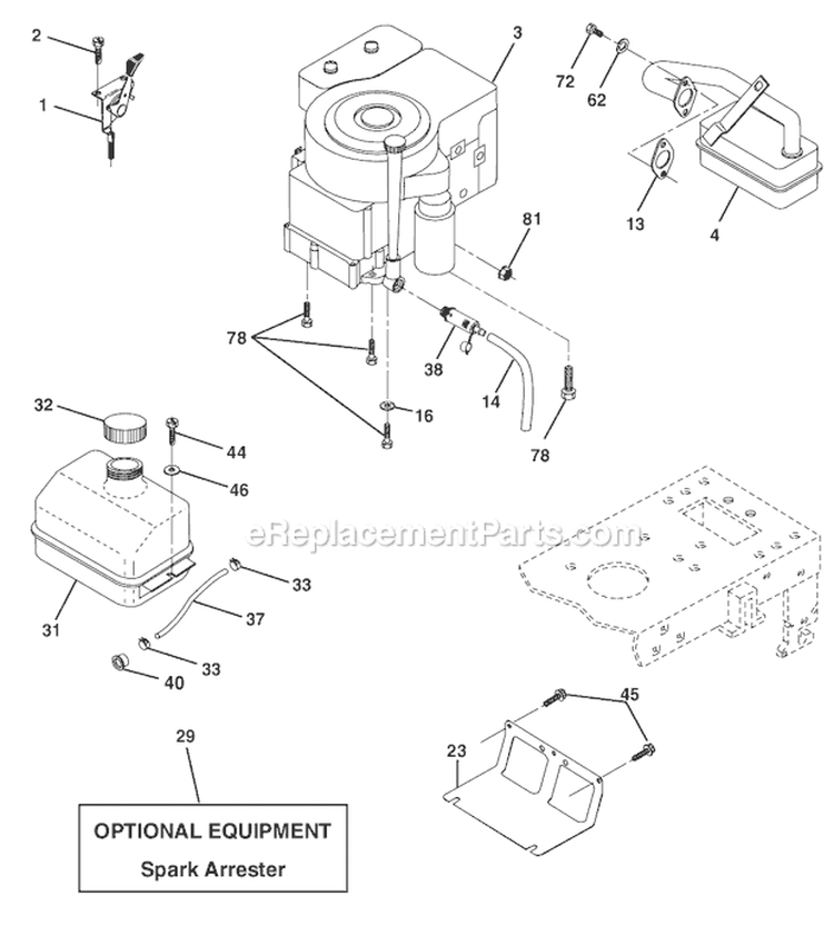 Page E Diagram and Parts List for WE12538K  Weed Eater Lawn Tractor